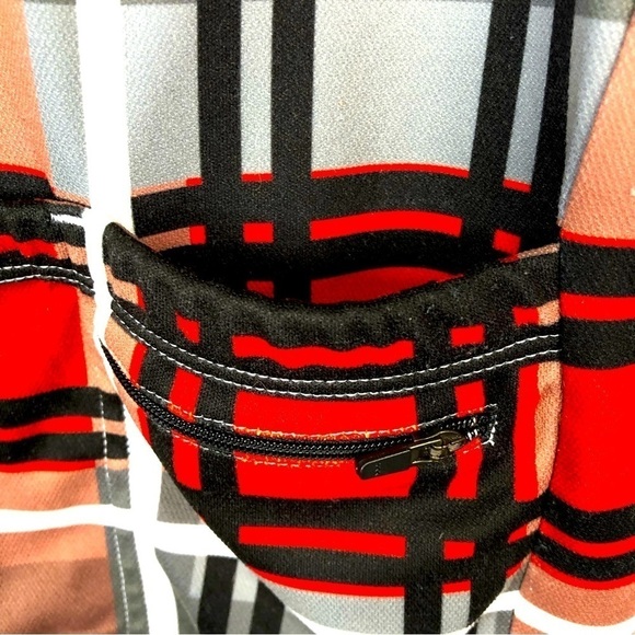 Danny Shane cycling jersey red tartan plaid zip front short sleeves back pockets - Picture 8 of 8